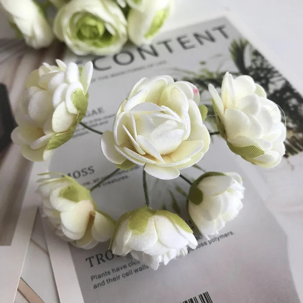 DecorBites™ Ivory Flower Cherry Stamen Berries Bundle for DIY Christmas Wedding Decor