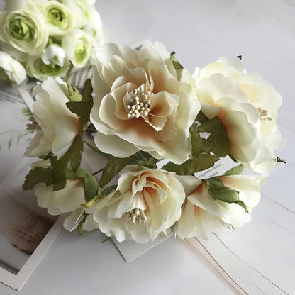 DecorBites™ Ivory Flower Cherry Stamen Berries Bundle for DIY Christmas Wedding Decor