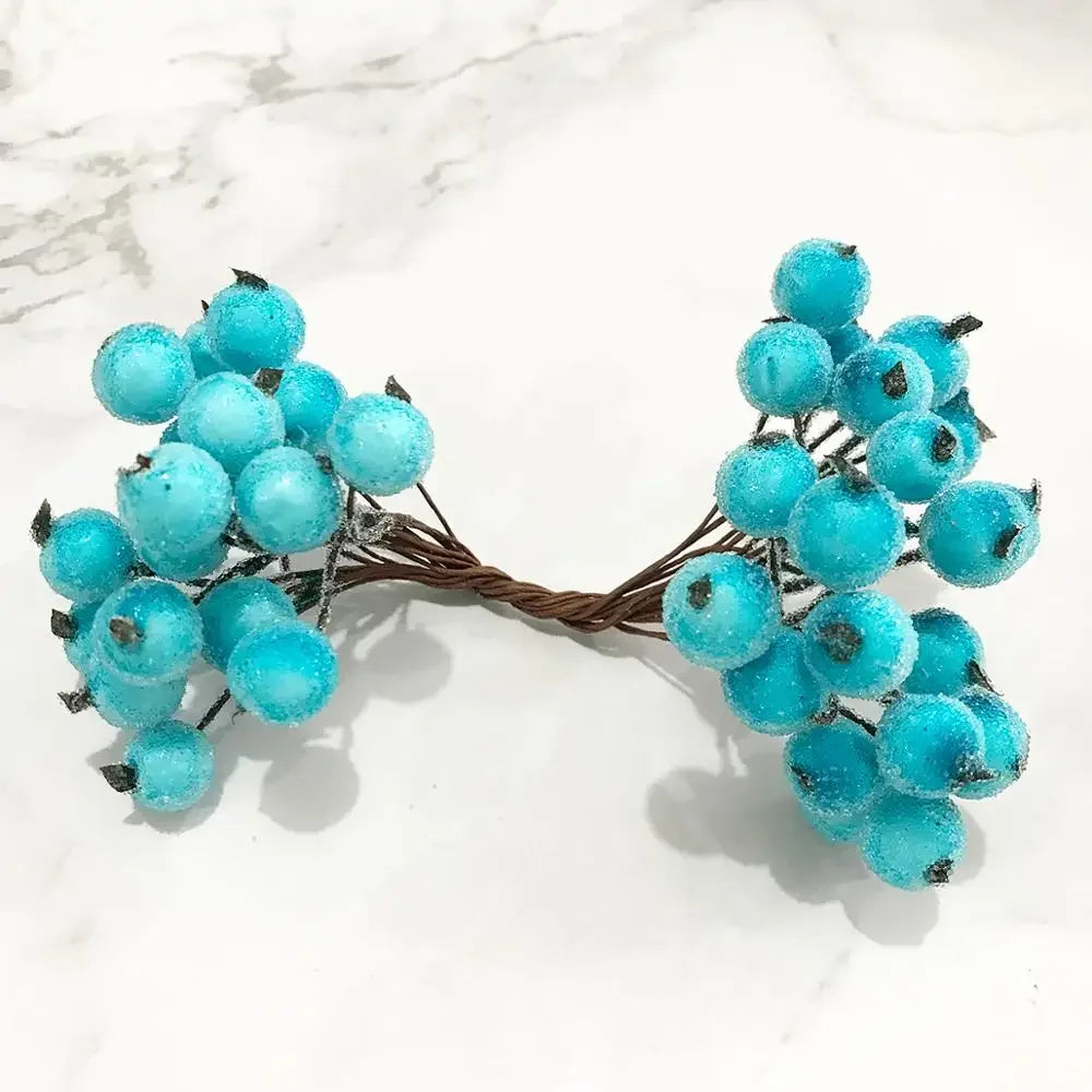 DecorBites™ Blue Flower Stamen Berries Bundle for DIY Wedding Cake Decor