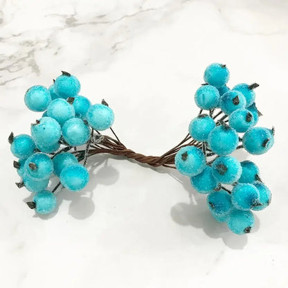 DecorBites™ Blue Flower Stamen Berries Bundle for DIY Wedding Cake Decor