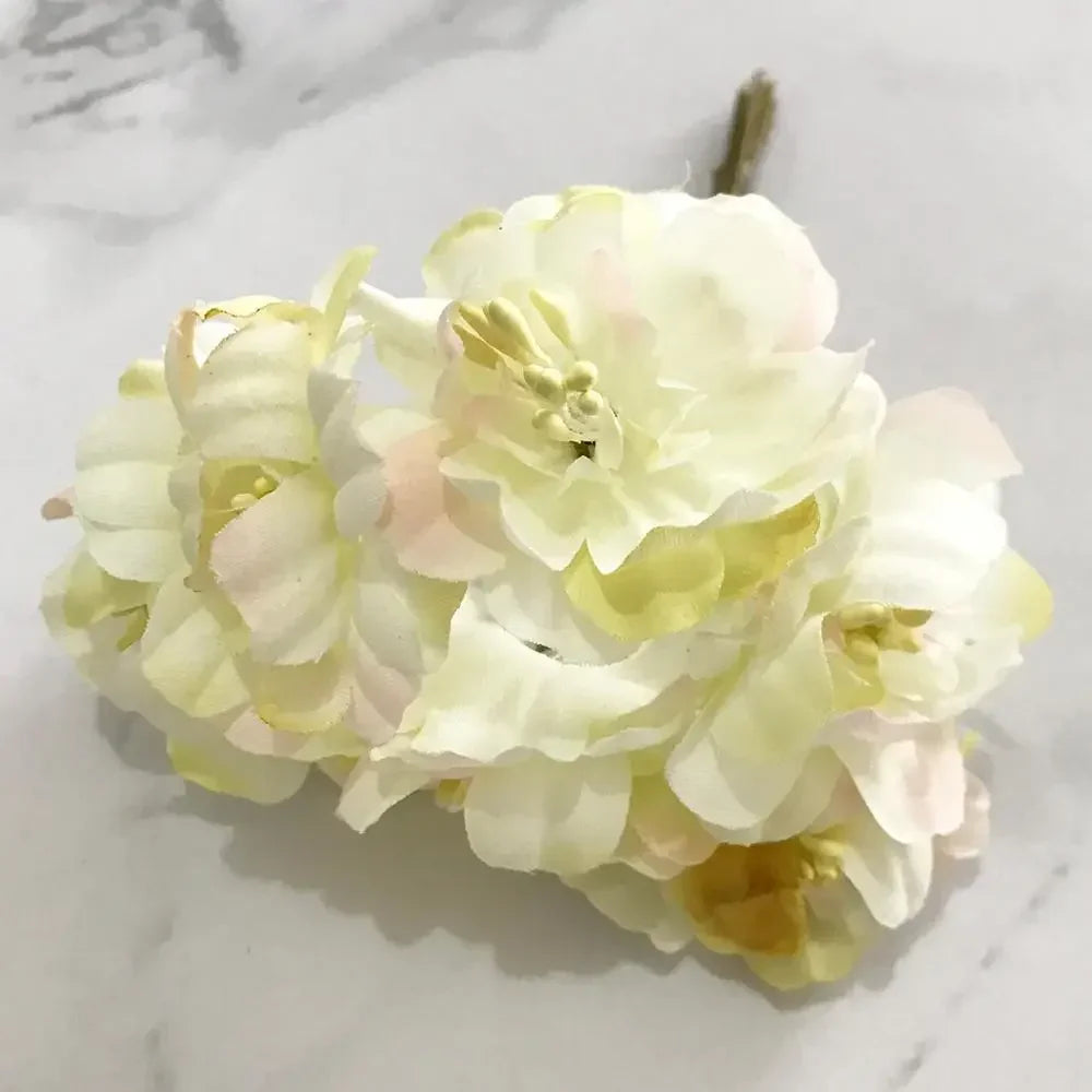 DecorBites™ Ivory Flower Cherry Stamen Berries Bundle for DIY Christmas Wedding Decor