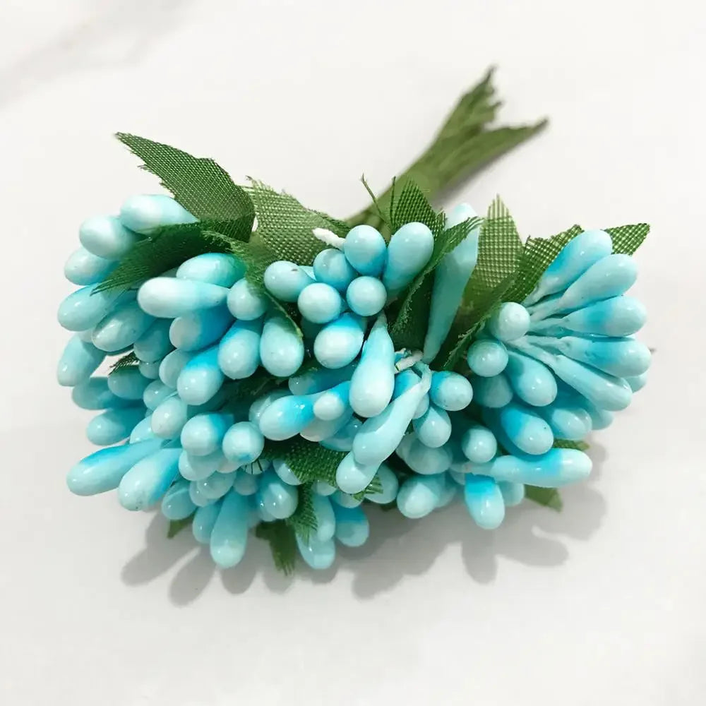 DecorBites™ Blue Flower Stamen Berries Bundle for DIY Wedding Cake Decor