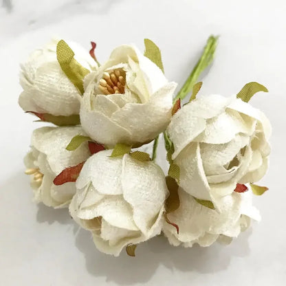 DecorBites™ Ivory Flower Cherry Stamen Berries Bundle for DIY Christmas Wedding Decor