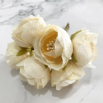 DecorBites™ Ivory Flower Cherry Stamen Berries Bundle for DIY Christmas Wedding Decor