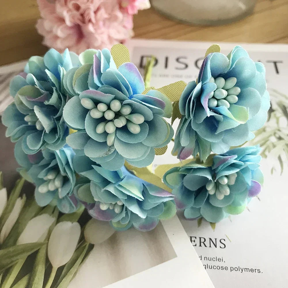 DecorBites™ Blue Flower Stamen Berries Bundle for DIY Wedding Cake Decor