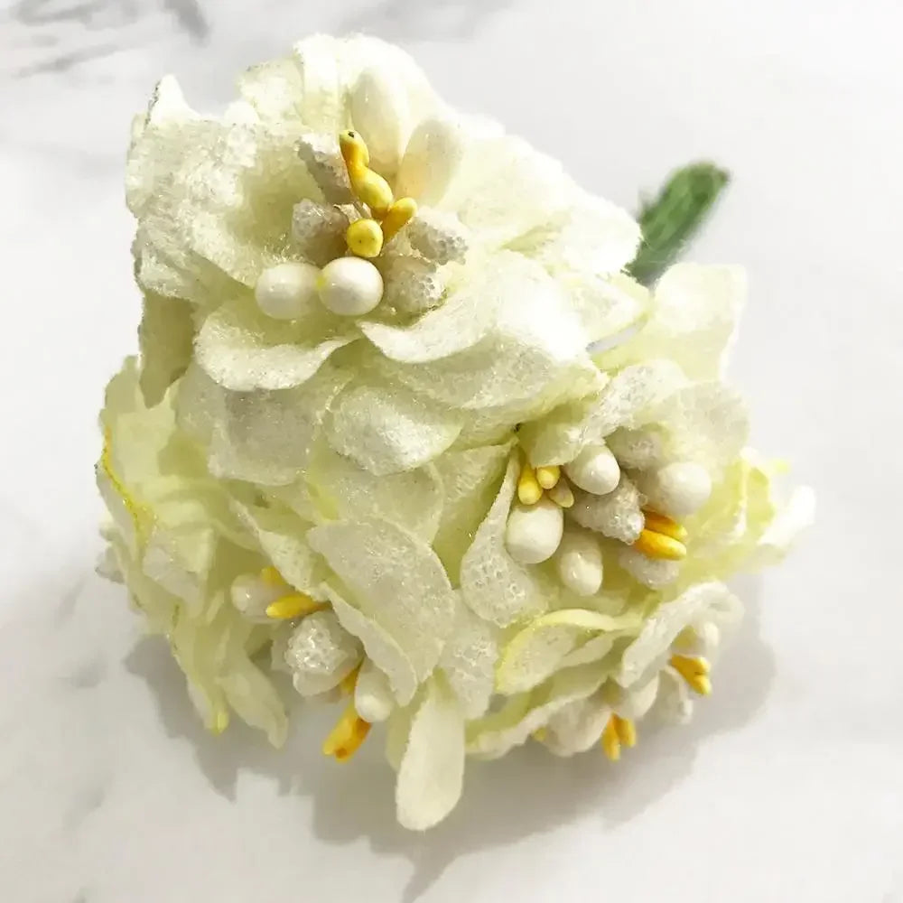 DecorBites™ Ivory Flower Cherry Stamen Berries Bundle for DIY Christmas Wedding Decor