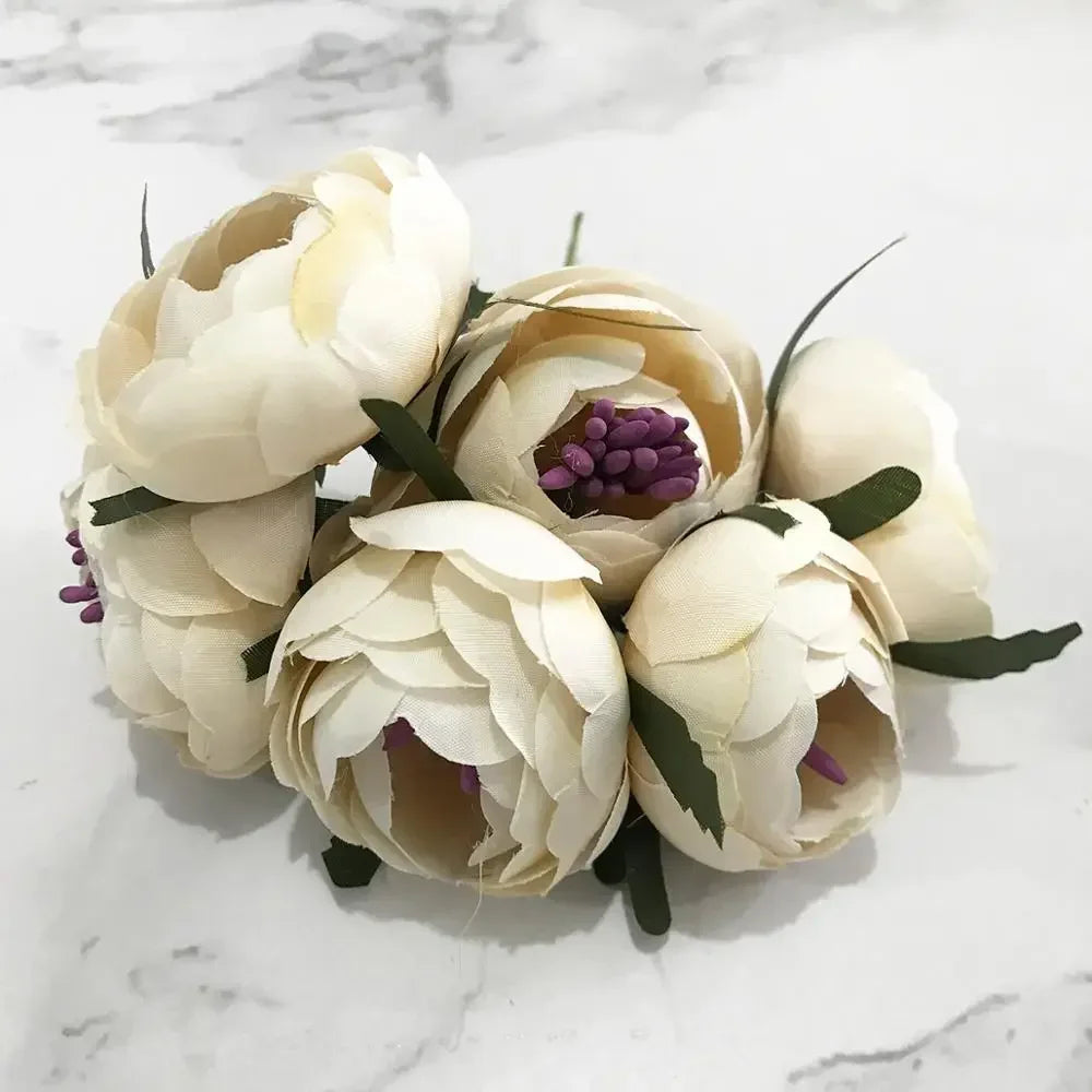 DecorBites™ Ivory Flower Cherry Stamen Berries Bundle for DIY Christmas Wedding Decor