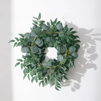 Dlight Decor 200cm Eucalyptus Vine with Silk Willow Leaves for Wall Hanging