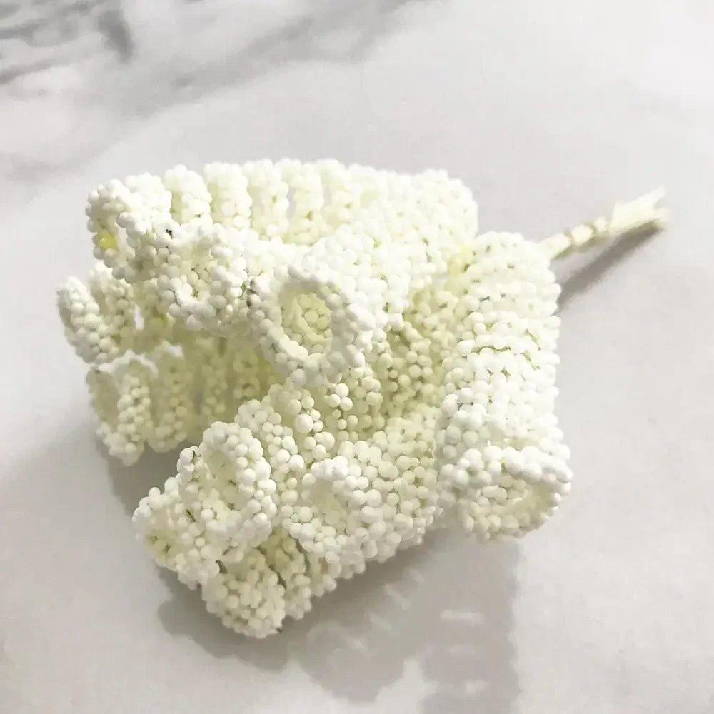 DecorBites™ Ivory Flower Cherry Stamen Berries Bundle for DIY Christmas Wedding Decor