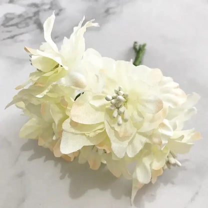 DecorBites™ Ivory Flower Cherry Stamen Berries Bundle for DIY Christmas Wedding Decor