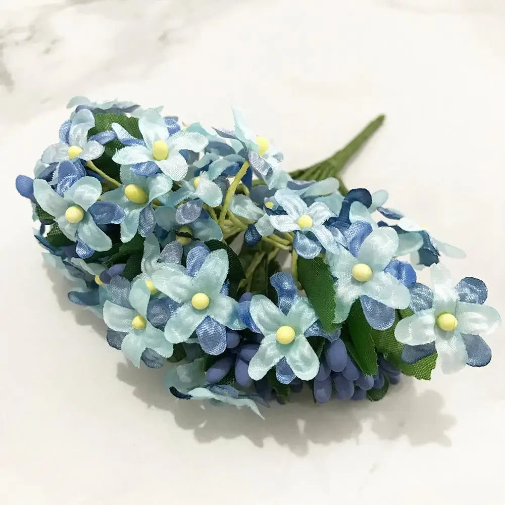 DecorBites™ Blue Flower Stamen Berries Bundle for DIY Wedding Cake Decor