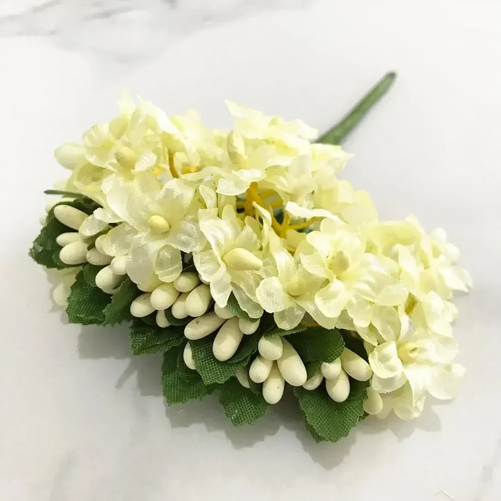 DecorBites™ Ivory Flower Cherry Stamen Berries Bundle for DIY Christmas Wedding Decor