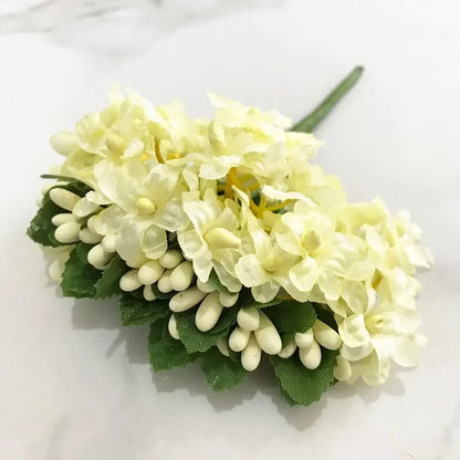DecorBites™ Ivory Flower Cherry Stamen Berries Bundle for DIY Christmas Wedding Decor
