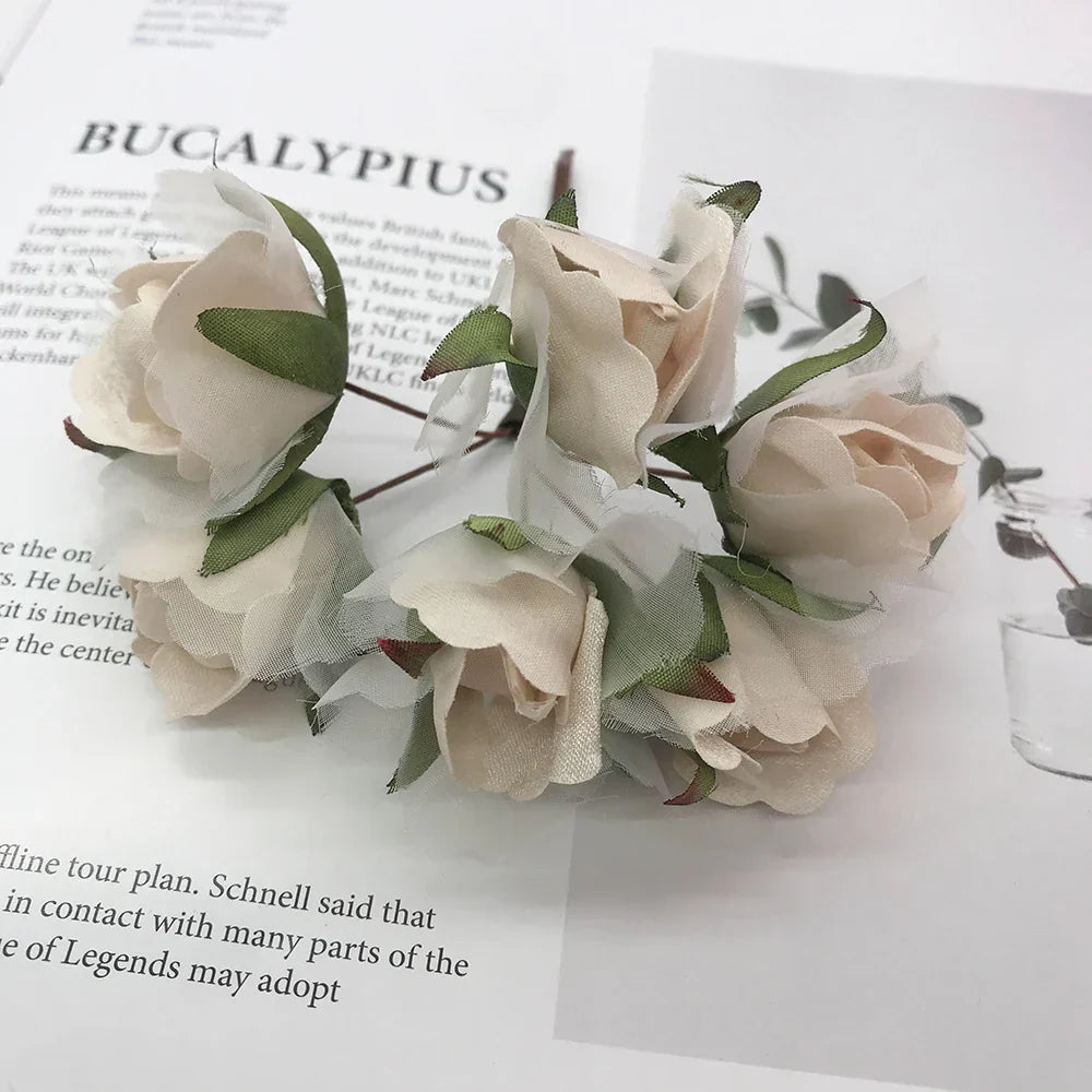 DecorBites™ Ivory Flower Cherry Stamen Berries Bundle for DIY Christmas Wedding Decor