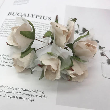 DecorBites™ Ivory Flower Cherry Stamen Berries Bundle for DIY Christmas Wedding Decor