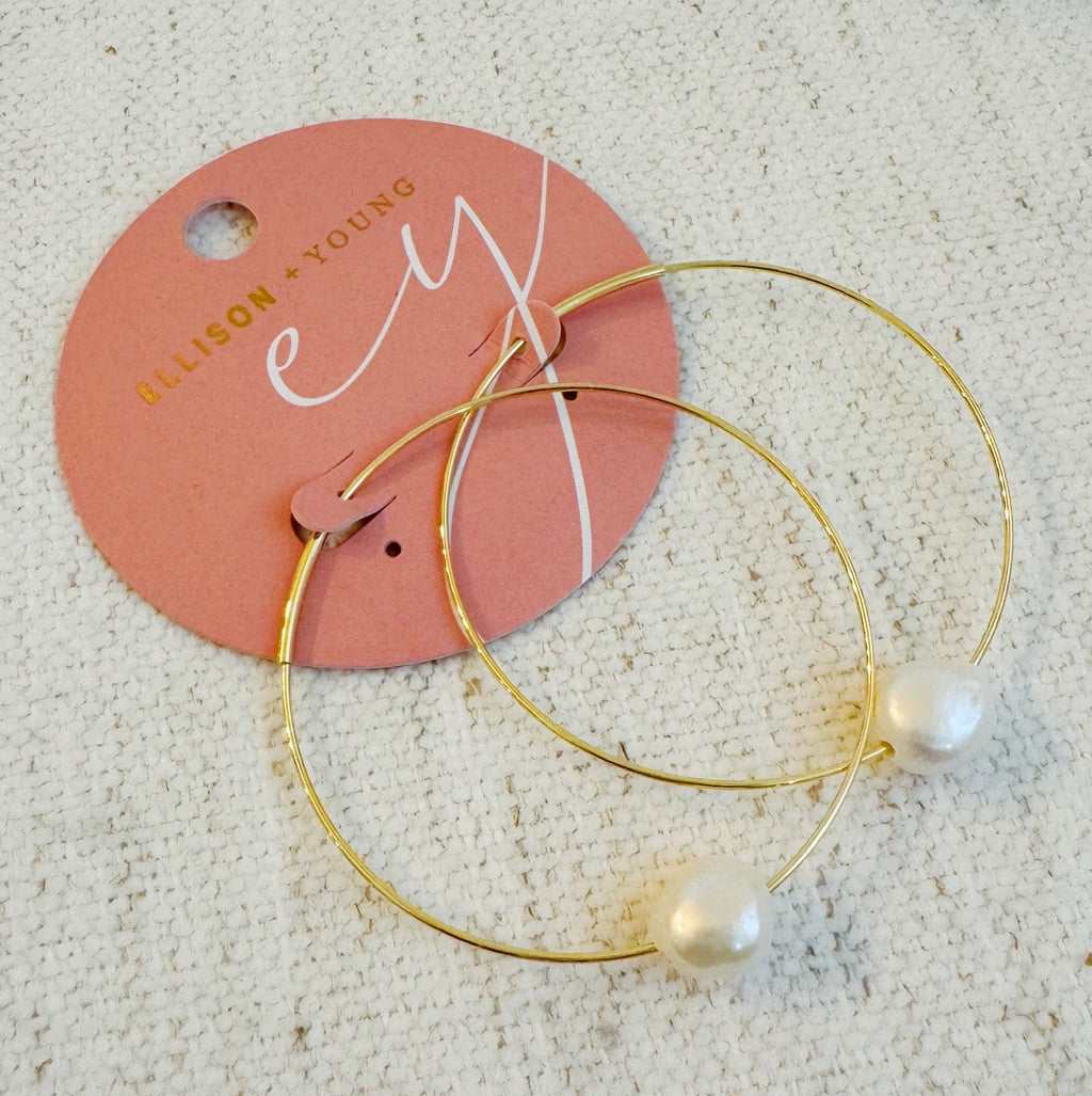 Solo Freshwater Pearl Hoop Earrings