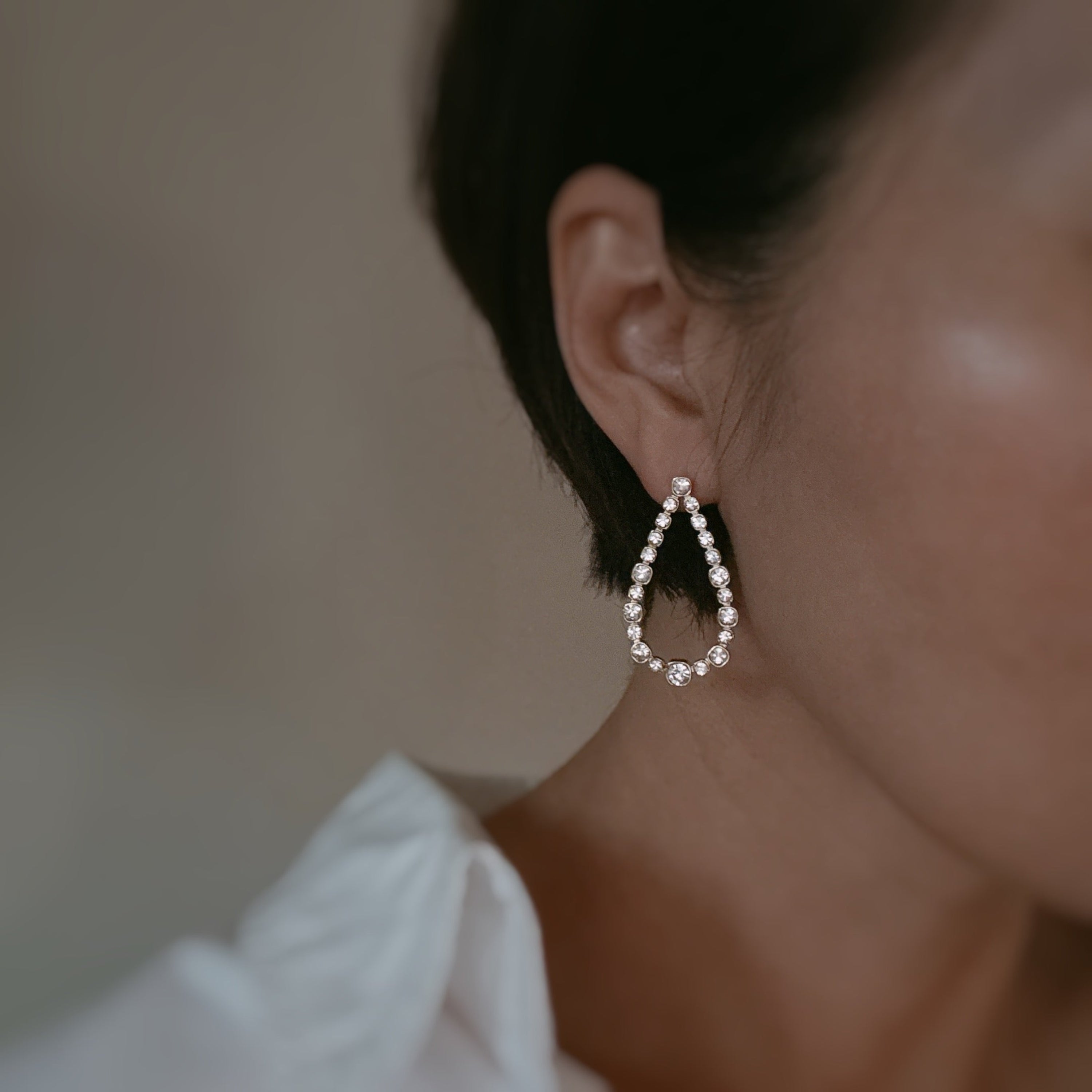 Sparkle Teardrop Shaped Earrings