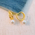 Taylor Pearl Drop Hoop Earrings