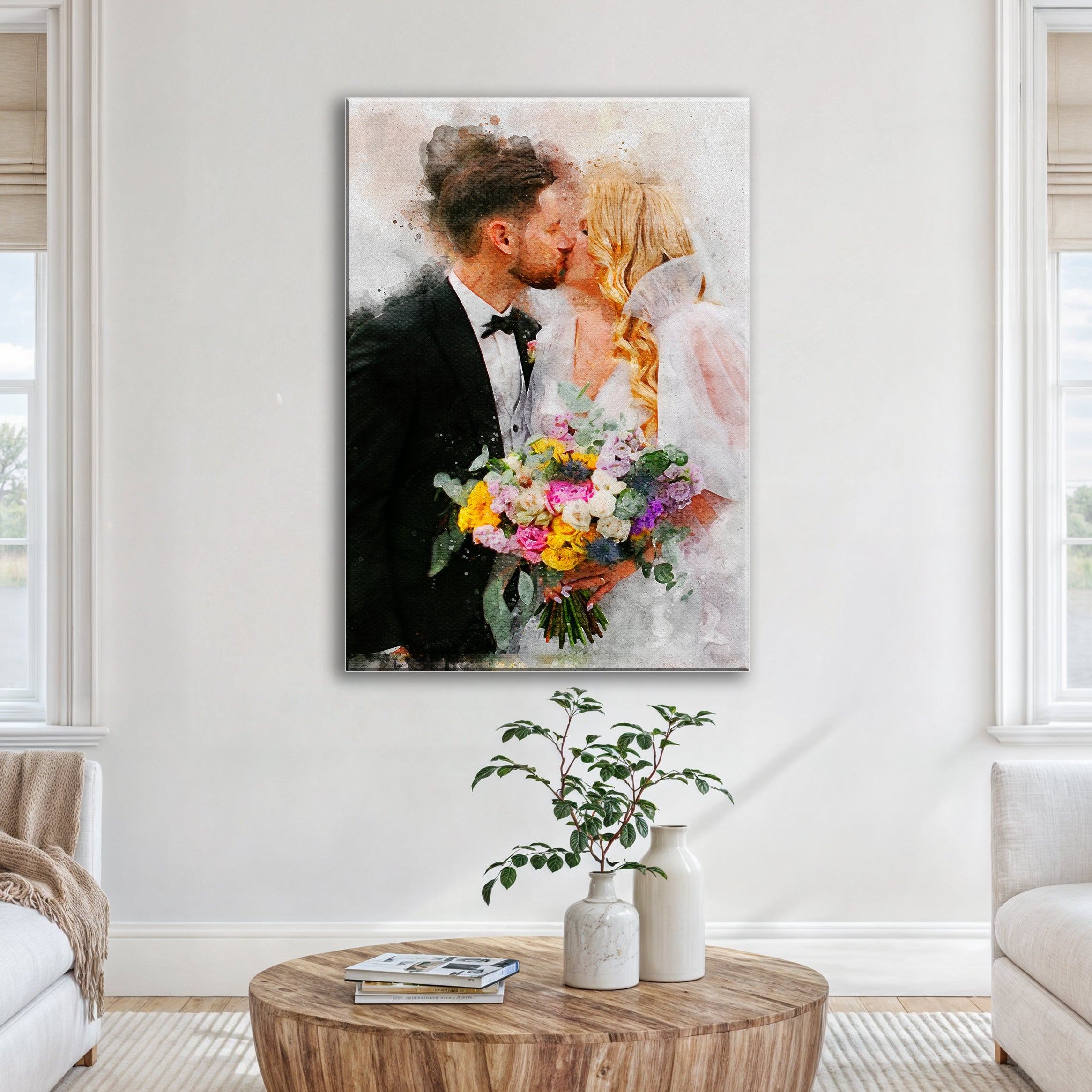Custom Wedding Watercolor Portrait