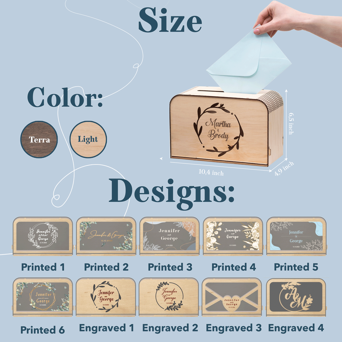 Printed Wedding Card Box