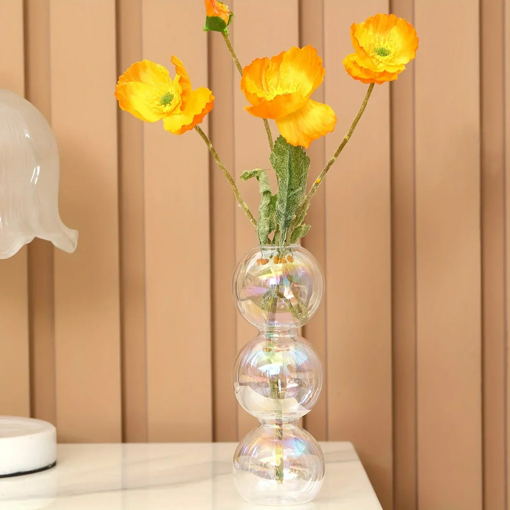DecorBites™ Clear Glass Bubble Vase for Home Decor