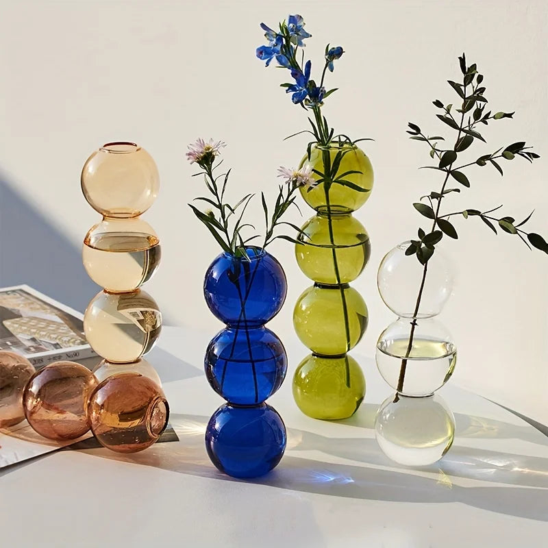 DecorBites™ Clear Glass Bubble Vase for Home Decor