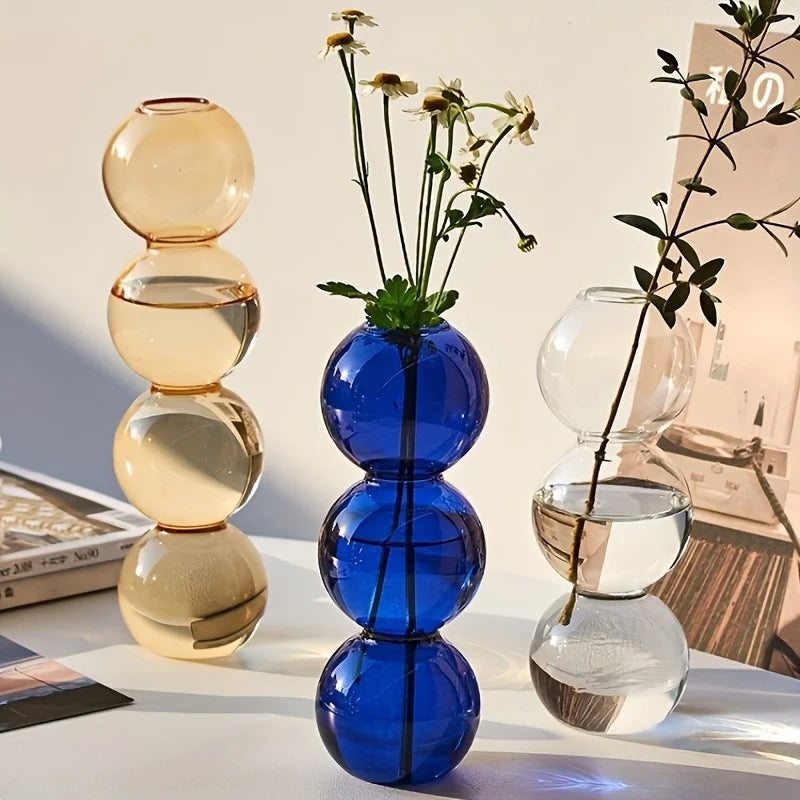 DecorBites™ Clear Glass Bubble Vase for Home Decor