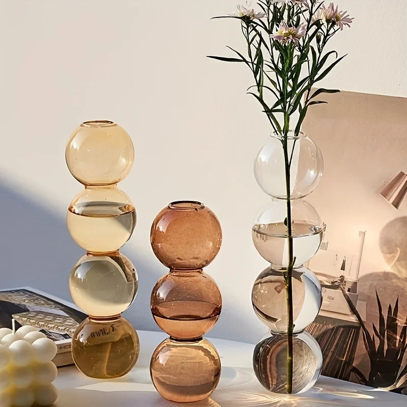 DecorBites™ Clear Glass Bubble Vase for Home Decor