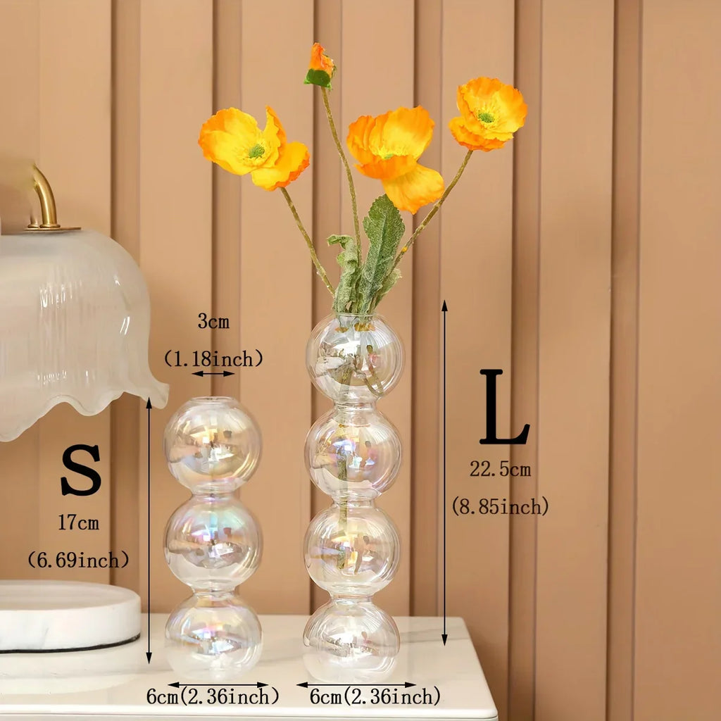 DecorBites™ Clear Glass Bubble Vase for Home Decor