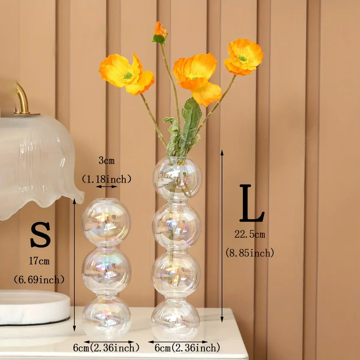 DecorBites™ Clear Glass Bubble Vase for Home Decor