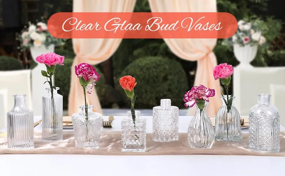 DecorBites™ Clear Glass Bud Vase Bulk Set
