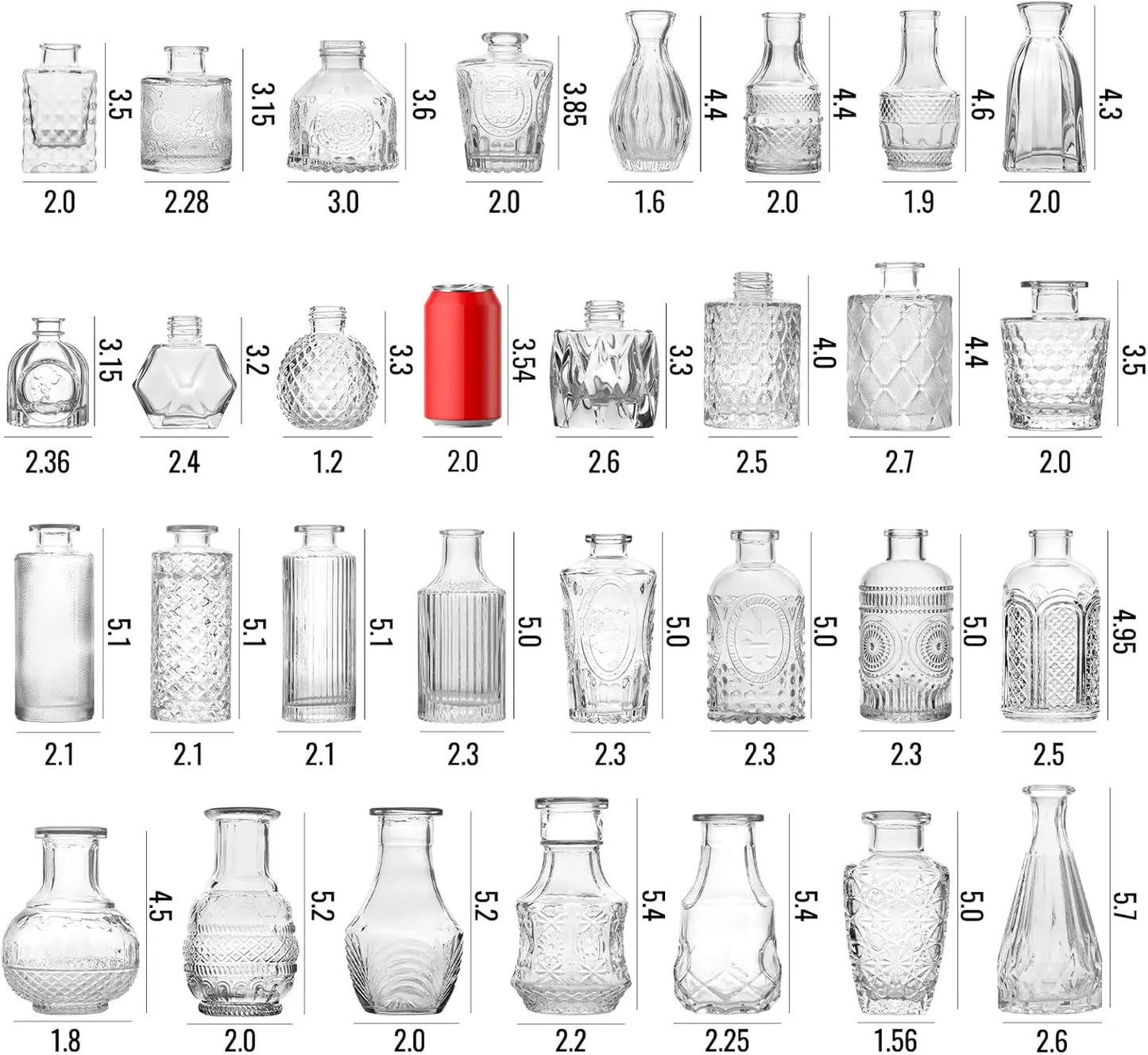 DecorBites™ Clear Glass Bud Vase Bulk Set