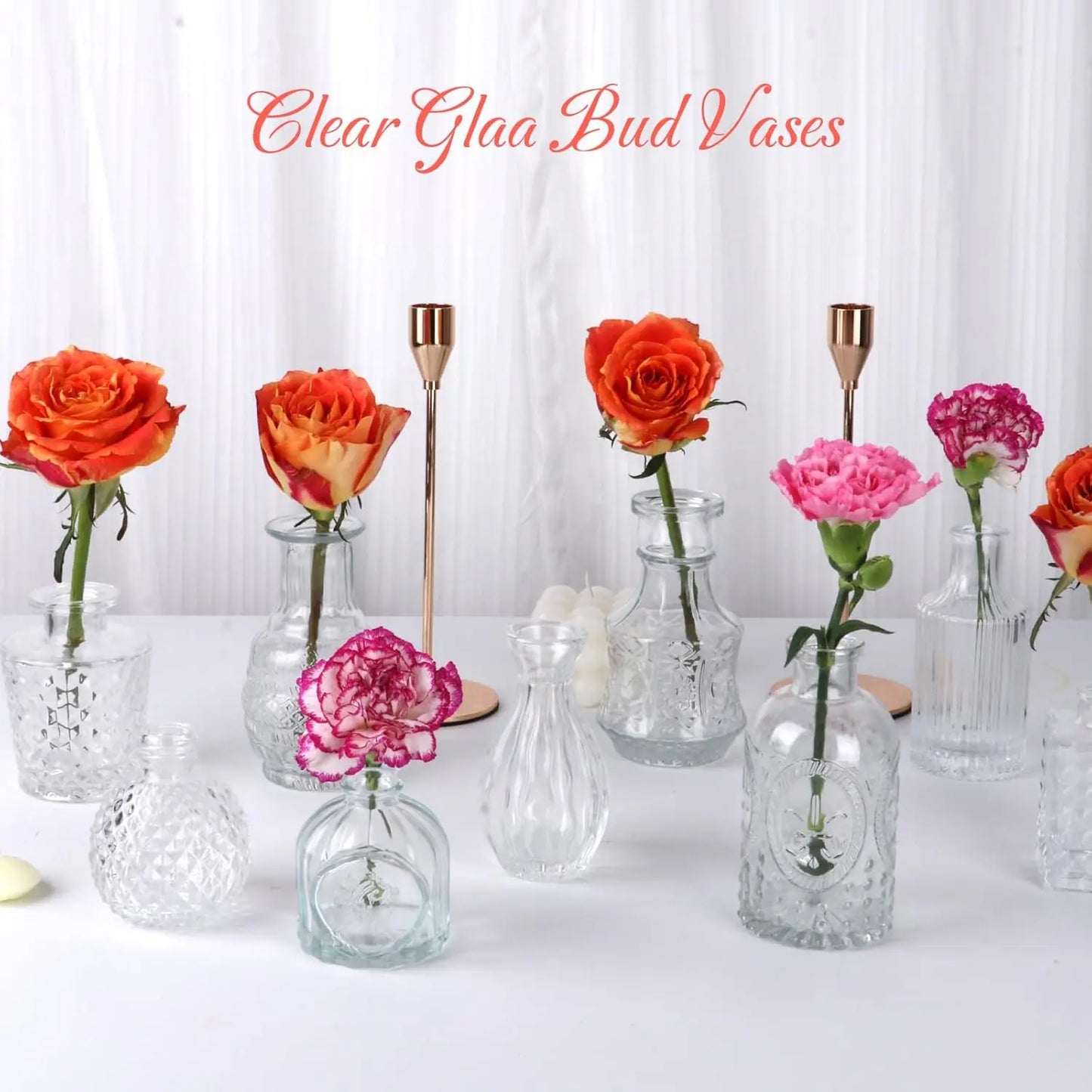 DecorBites™ Clear Glass Bud Vase Bulk Set