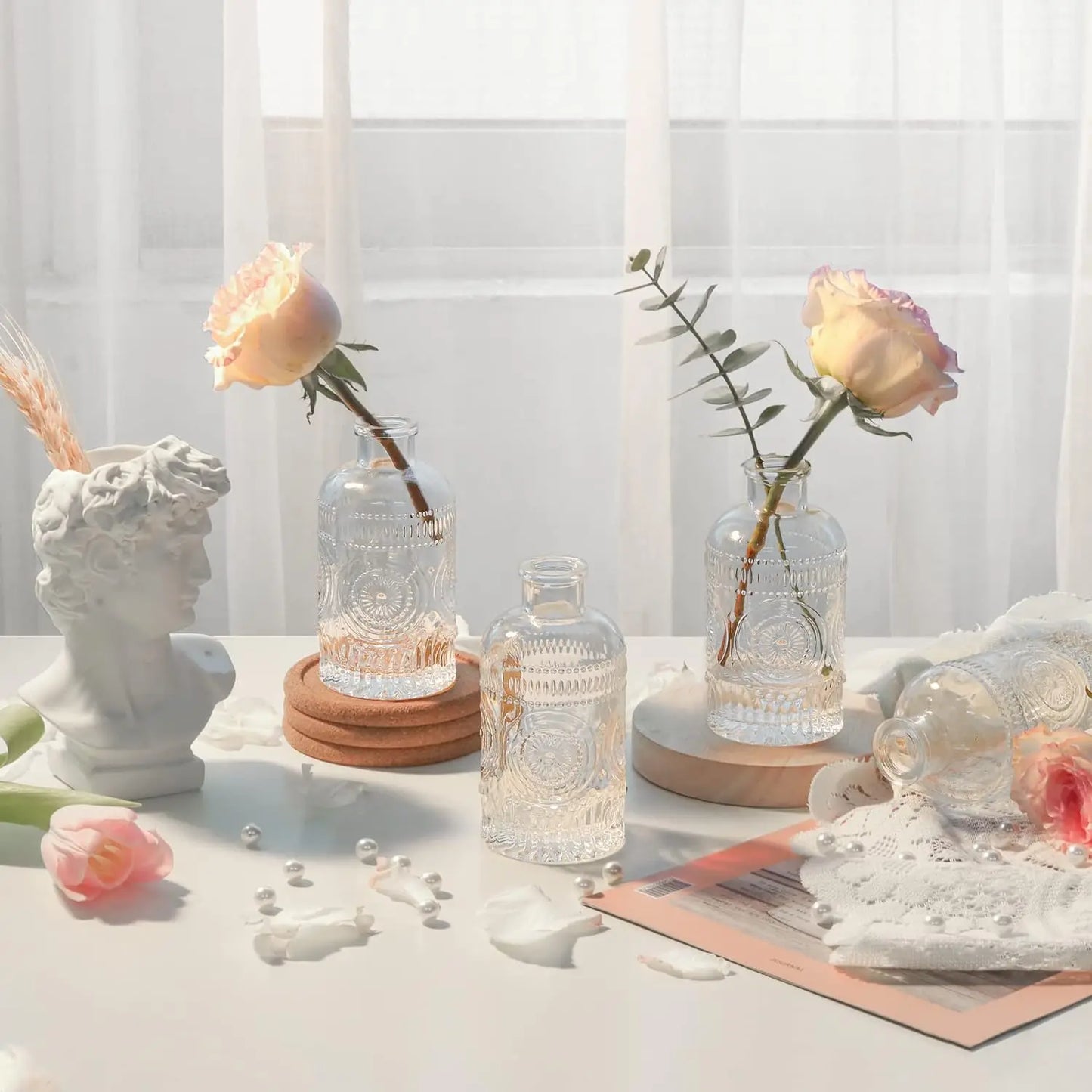 DecorBites™ Clear Glass Bud Vases Set - 12 Pieces