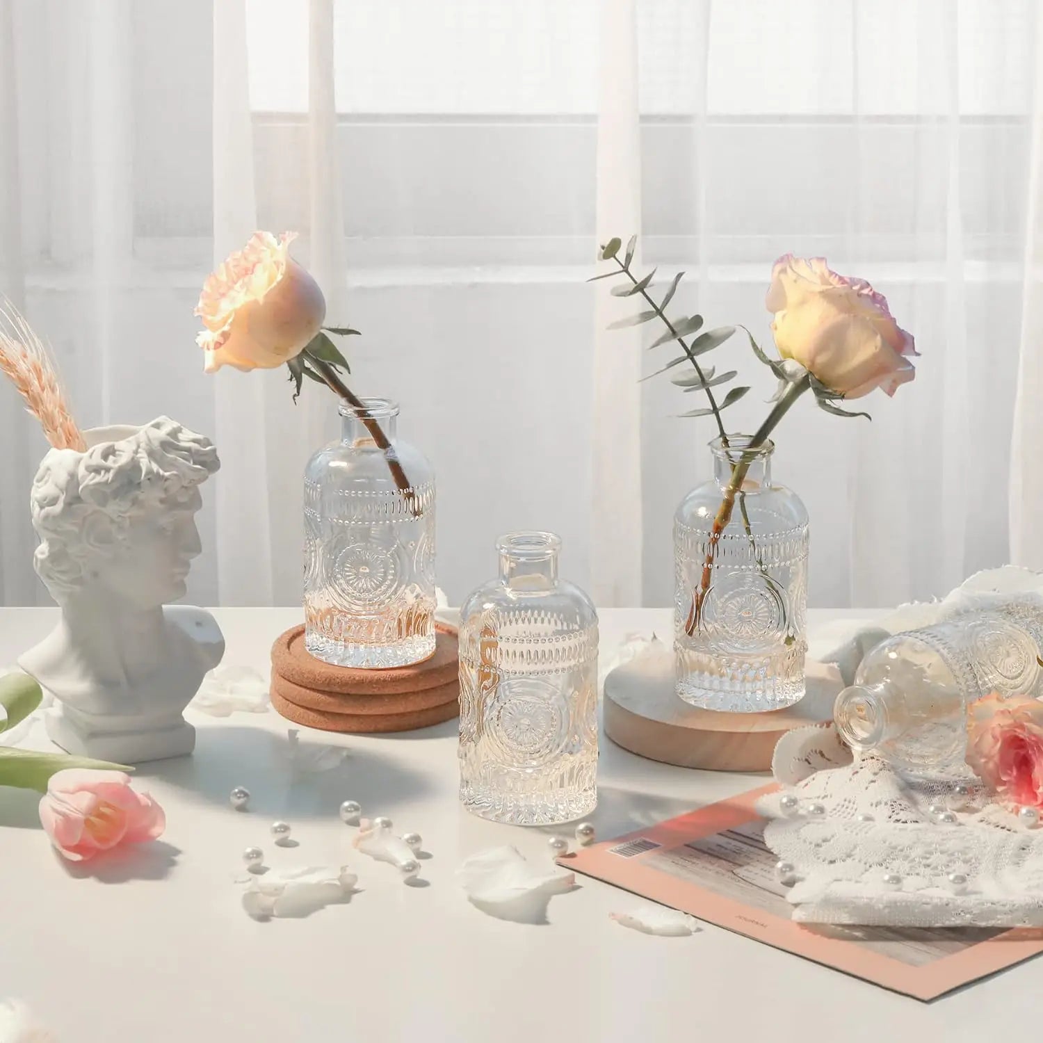 DecorBites™ Clear Glass Bud Vases Set - 12 Pieces