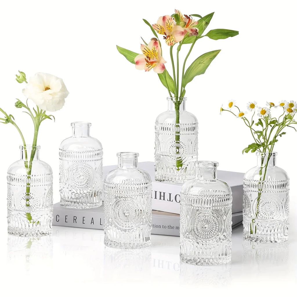 DecorBites™ Clear Glass Bud Vases Set - 12 Pieces