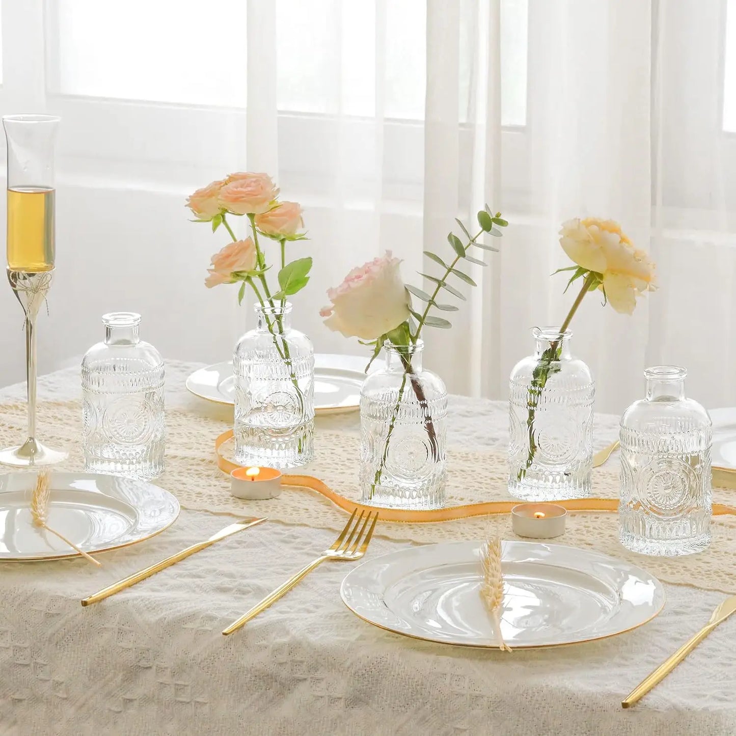 DecorBites™ Clear Glass Bud Vases Set - 12 Pieces