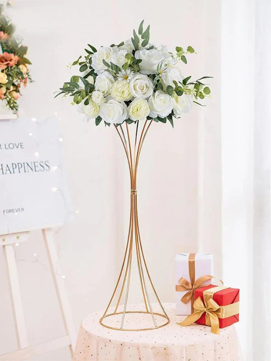DecorBites™ Gold Iron Flower Vase Set for Wedding Decor
