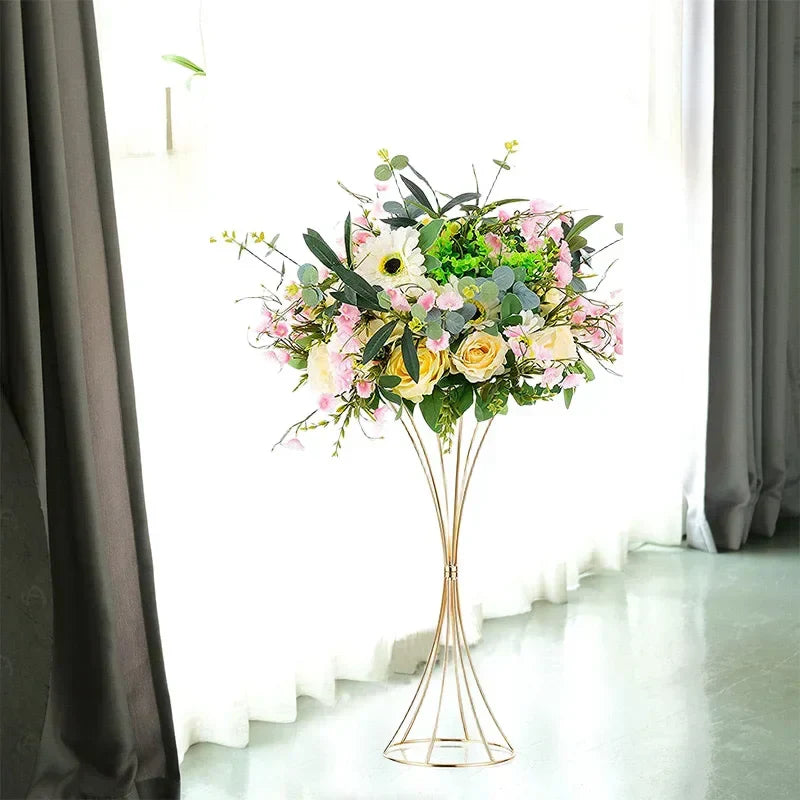 DecorBites™ Gold Iron Flower Vase Set for Wedding Decor