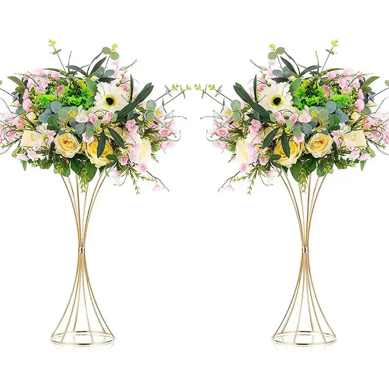 DecorBites™ Gold Iron Flower Vase Set for Wedding Decor