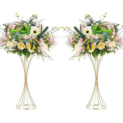 DecorBites™ Gold Iron Flower Vase Set for Wedding Decor