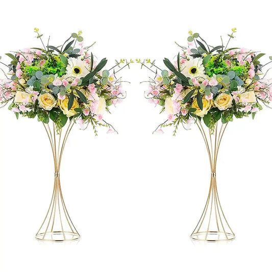 DecorBites™ Gold Iron Flower Vase Set for Wedding Decor