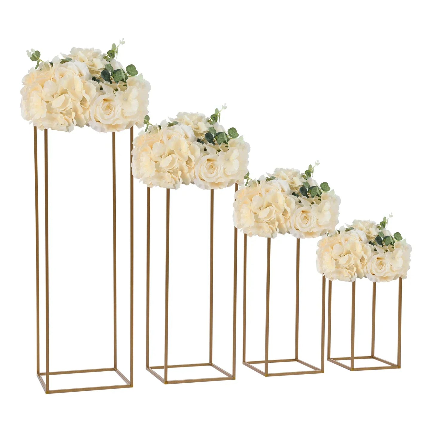 DecorBites™ Gold Wedding Flower Vase Stand Set