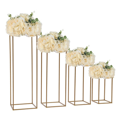 DecorBites™ Gold Wedding Flower Vase Stand Set