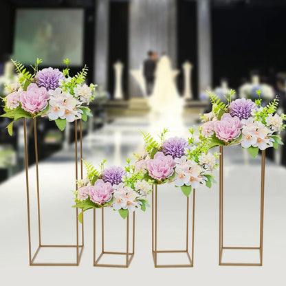 DecorBites™ Gold Wedding Flower Vase Stand Set