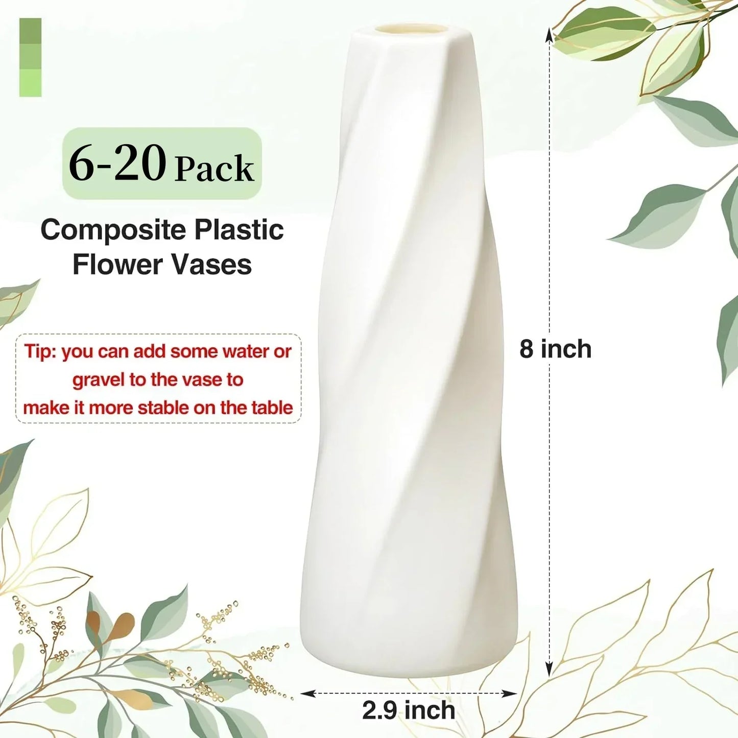 DecorBites™ Plastic Retro Flower Vases 6-20 Pack