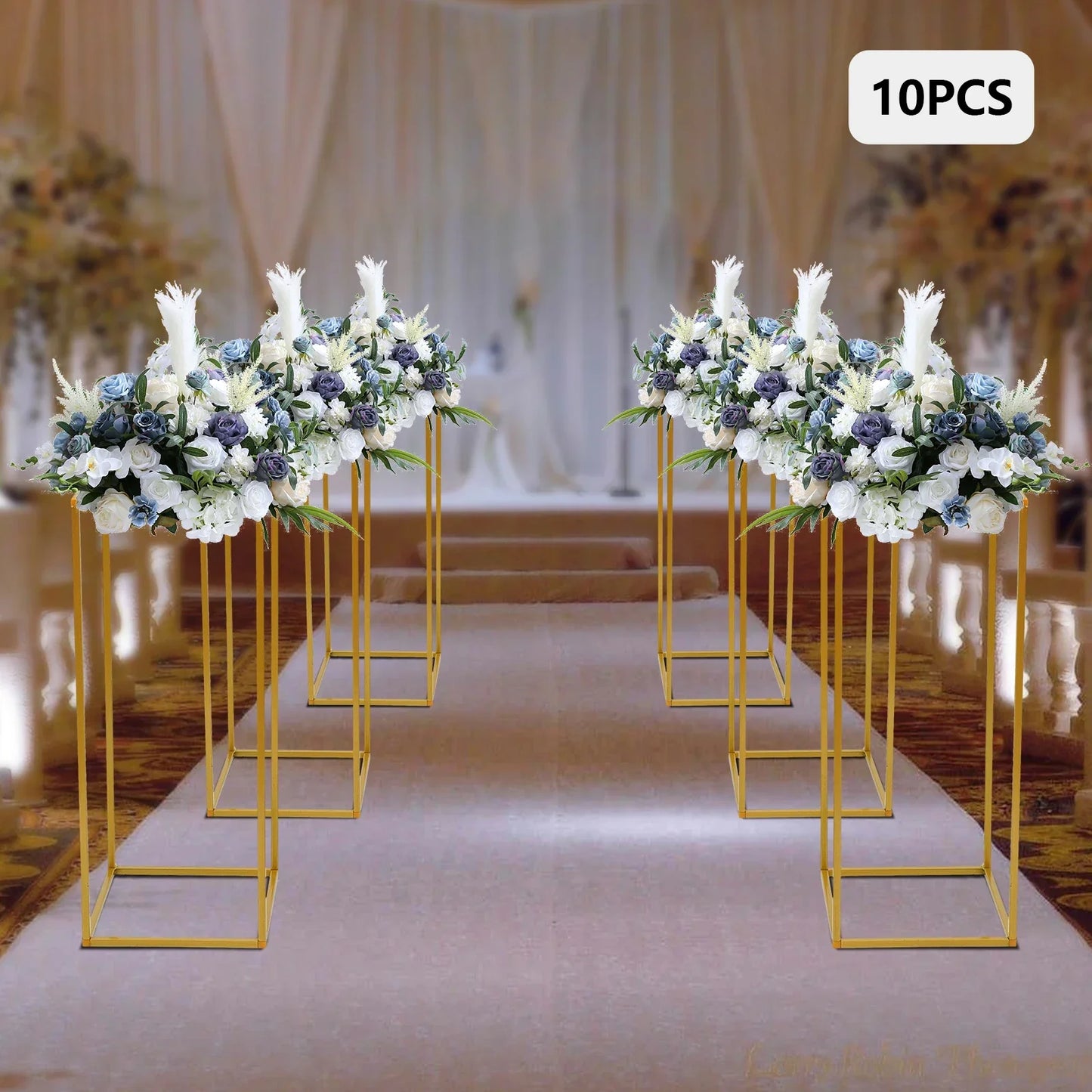 DecorBites™ Gold Metal Wedding Flower Stand Set