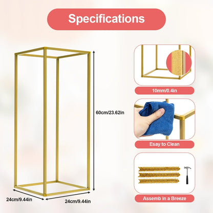 DecorBites™ Gold Metal Wedding Flower Stand Set