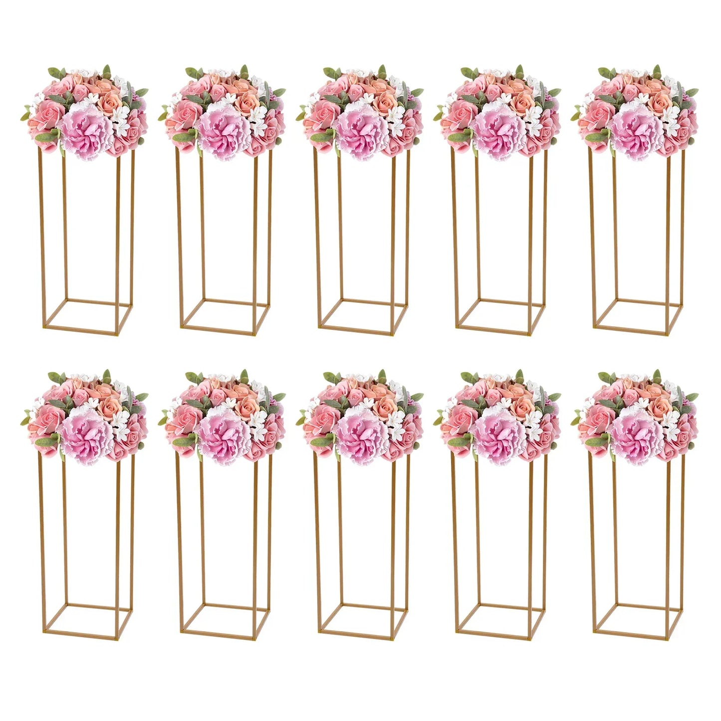DecorBites™ Gold Metal Wedding Flower Stand Set