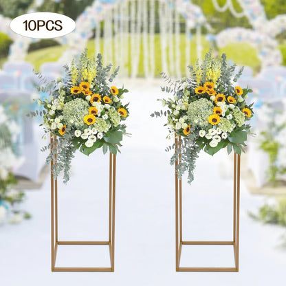 DecorBites™ Gold Metal Wedding Flower Stand Set